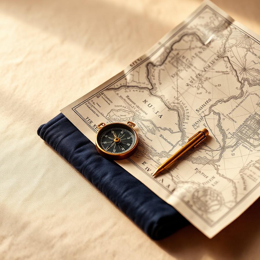 A compass resting on a wooden surface